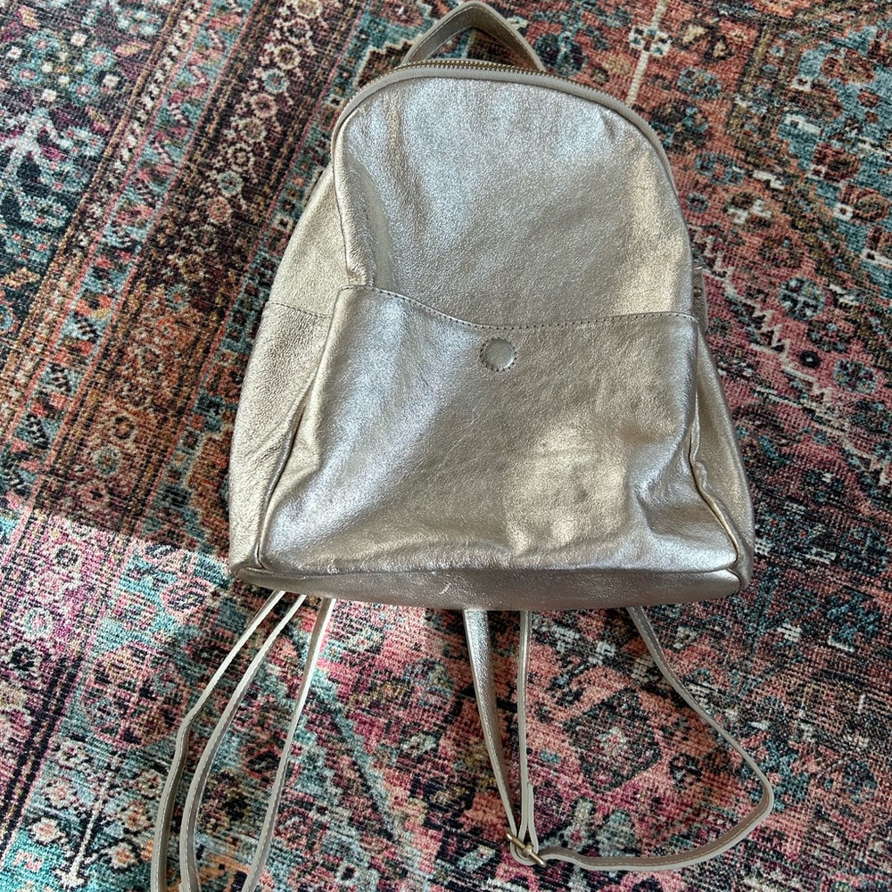 American Eagle gold backpack leather purse